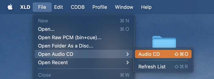 Open Audio Disc.